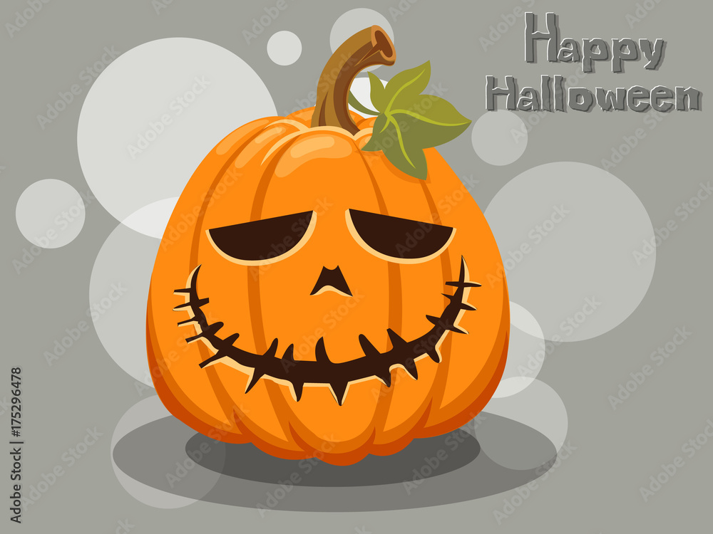 Pumpkin cartoon vector halloween on background