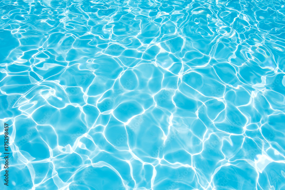 Beautiful ripple wave and blue water surface in swimming pool, Blue water surface for background - obrazy, fototapety, plakaty 