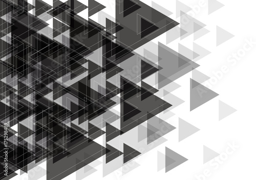 Vector white and black abstract background design of triangle for black friday sale