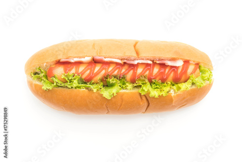 sausage hotdog with ketchup