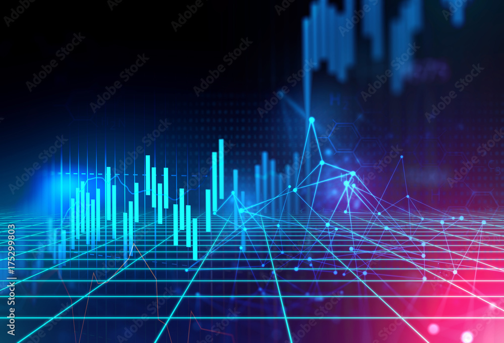 technical financial graph on technology abstract background technical financial graph on technology abstract background