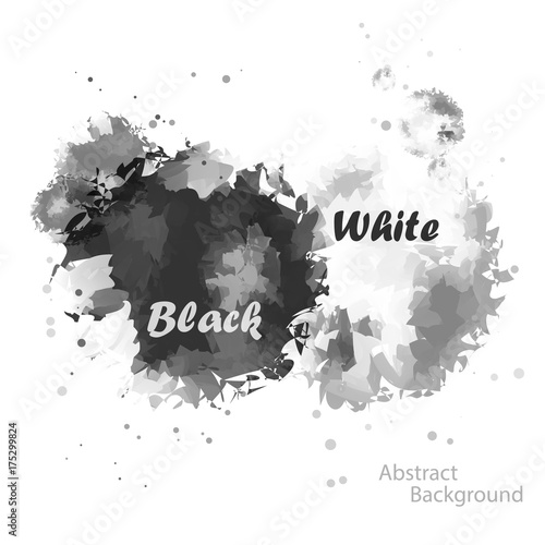 Abstract Two tone Black and White color of watercolor background for illustrator graphic vector design