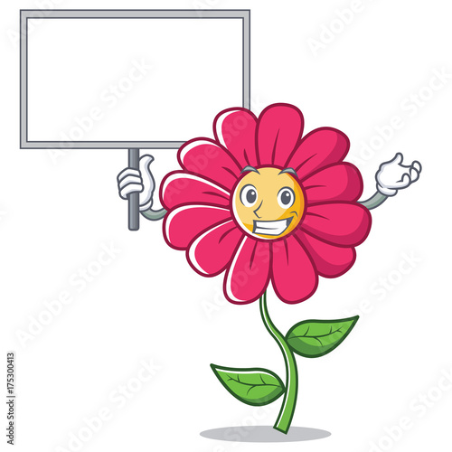 Bring board pink flower character cartoon