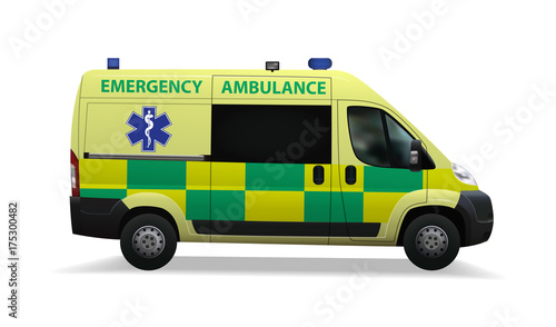 Ambulance. Special medical vehicles. Realistic image. Vector illustrations