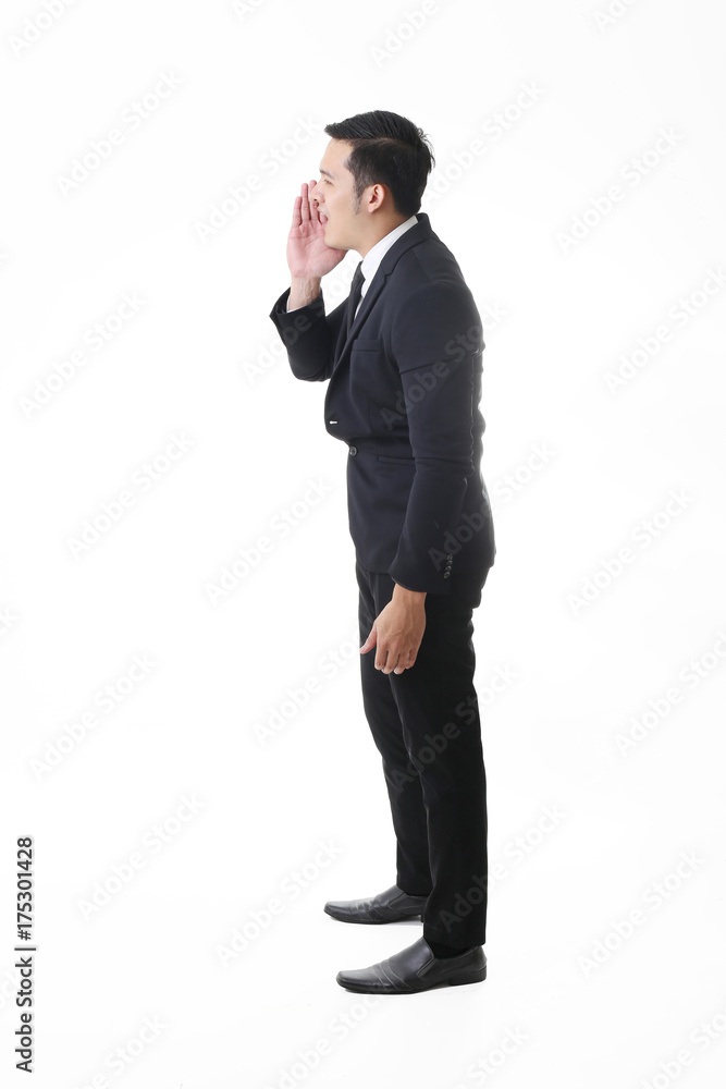 Portrait of Asian Man in Isolated Background With Gesture Sign Portrait of Asian Man in Isolated Background With Gesture Sign