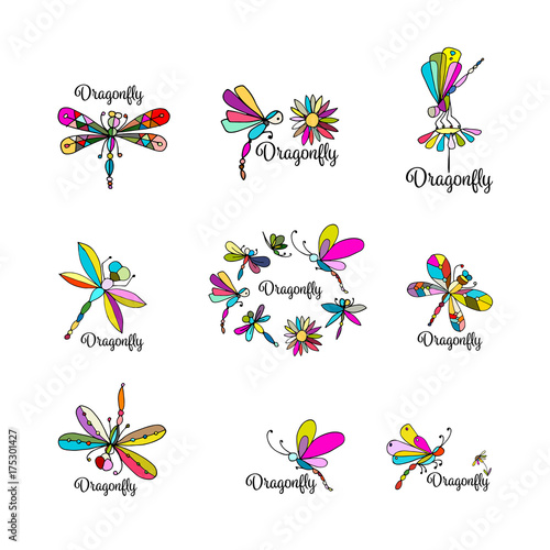 Dragonfly collection, sketch for your design