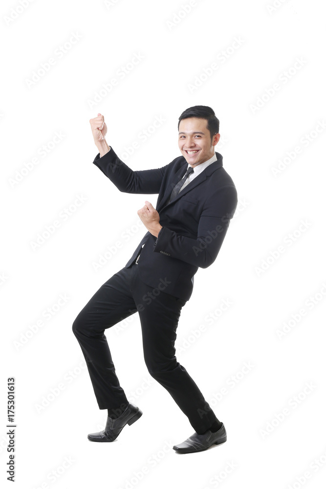 Portrait of Asian Man in Isolated Background With Gesture Sign Portrait of Asian Man in Isolated Background With Gesture Sign