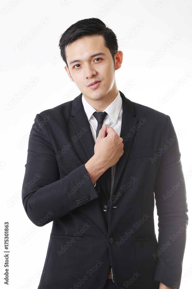 Portrait of Asian Man in Isolated Background With Gesture Sign Portrait of Asian Man in Isolated Background With Gesture Sign