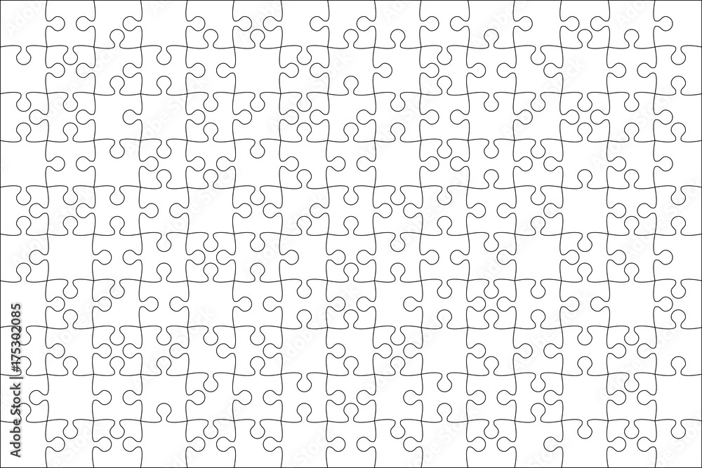 Vector 150 White Puzzles Pieces Jigsaw. Vector 150 White Puzzles Pieces Jigsaw.