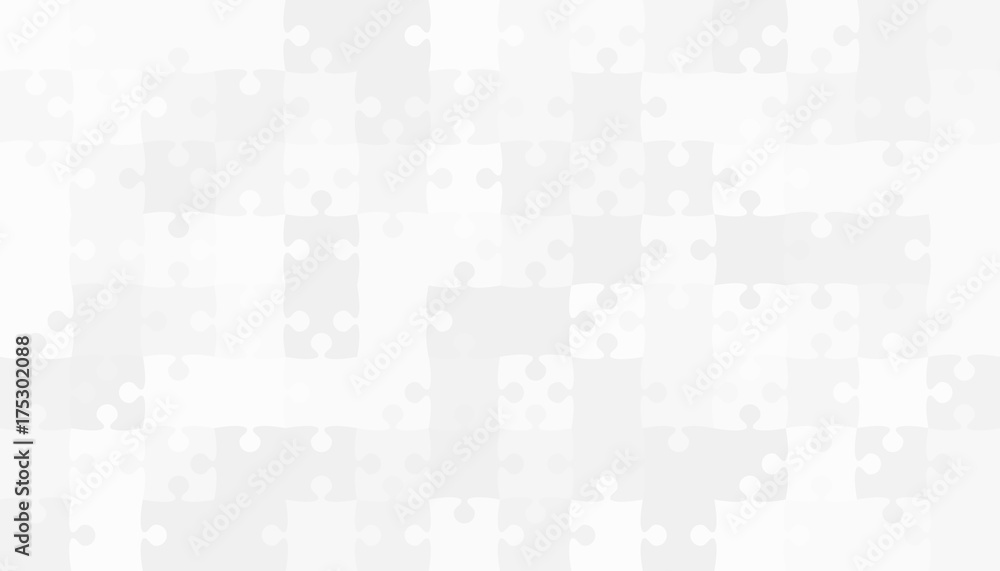 Grey Puzzles Pieces Jigsaw - Vector Background.