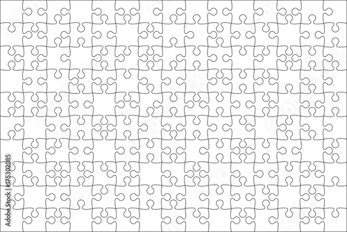 Vector 150 White Puzzles Pieces Jigsaw.
