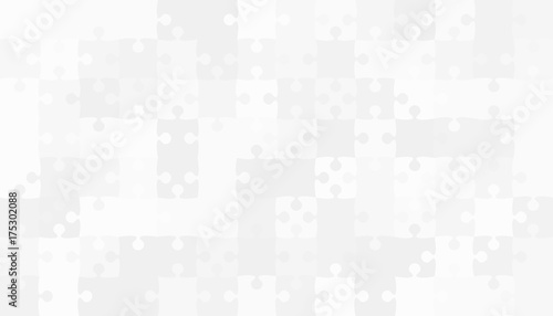 Grey Puzzles Pieces Jigsaw - Vector Background.