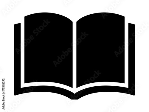 Open book for reading, learning and education flat vector icon for apps and websites