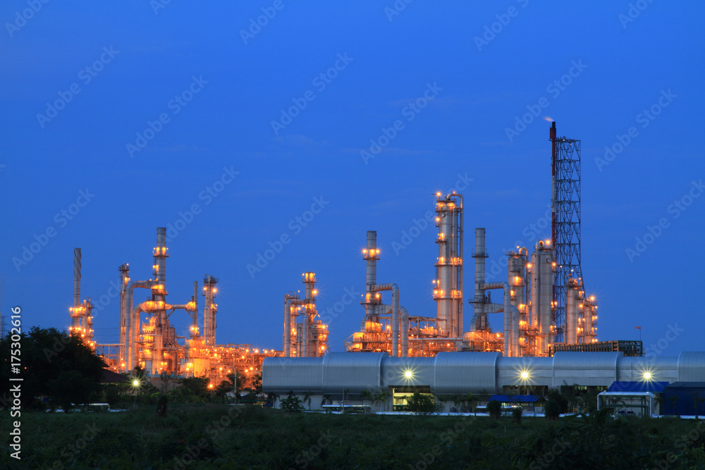 petrochemical industry on blue sky