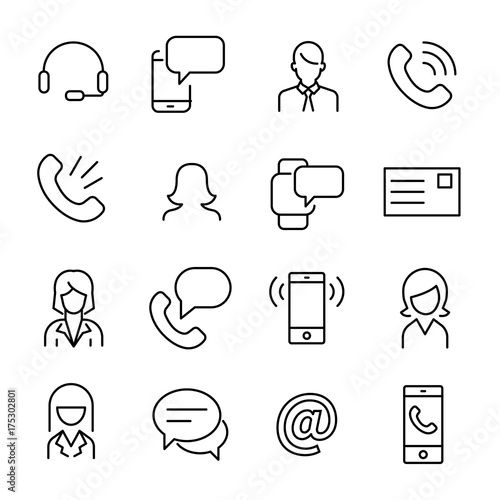 Simple collection of personal service related line icons.