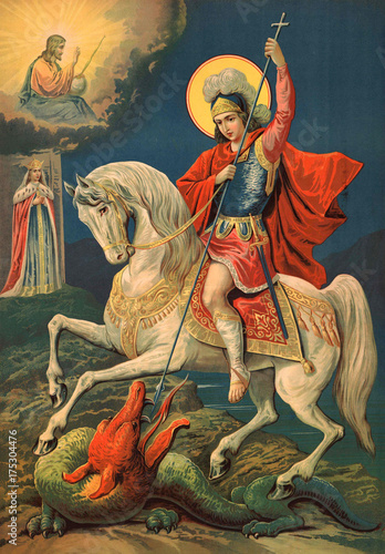 Icon of the great Martyr St. George the victorious. photo