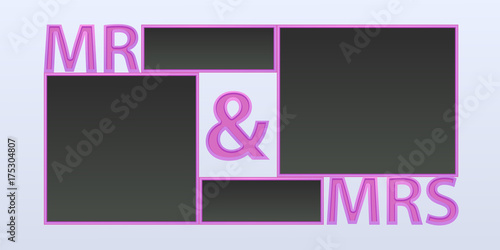 Collage of photo frames vector illustration