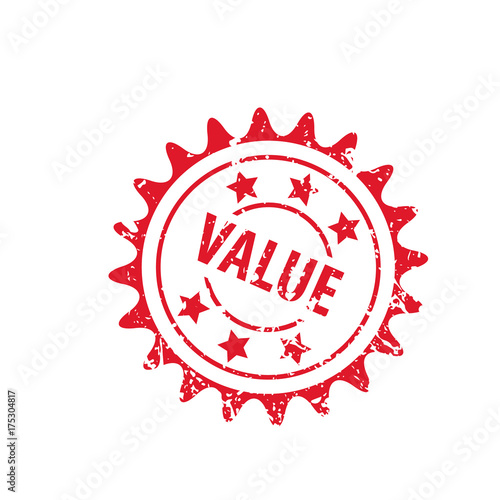 Initial Letter Value Design for seal stamp or label with grunge style