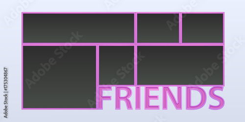 Collage of photo frames vector illustration