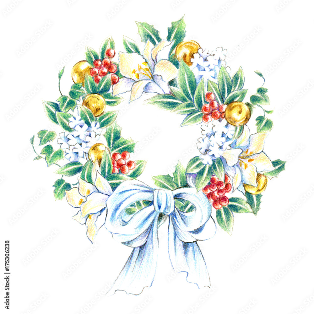 フラワーリース Stock イラスト Adobe Stock