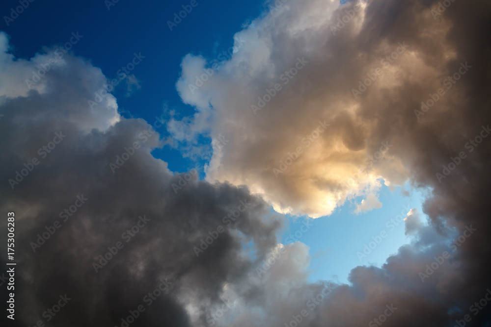 The sky with clouds is photographed in Russia during sunset. The sky with clouds is photographed in Russia during sunset.