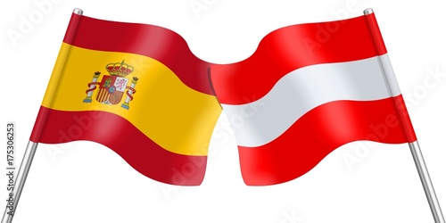 Flags. Spain and Austria photo