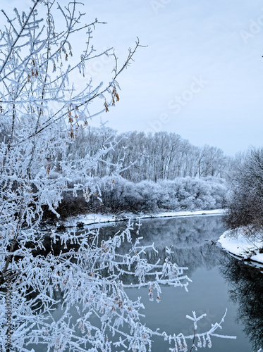 Winter landscape river