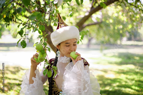 Beautiful kazakh woman in national costume