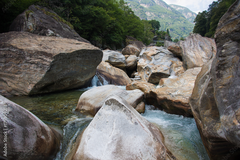 spettacolare riserva della val verzasca in svizzera Stock Photo Adobe