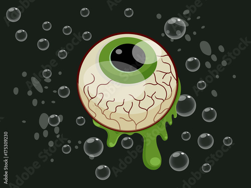 Halloween Eye ball cartoon on background photo