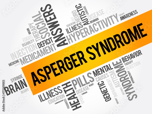 Asperger syndrome word cloud collage, health concept background
