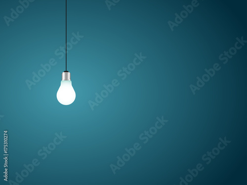 Fotografiet Llightbulb as symbol of idea. Vector illustration.