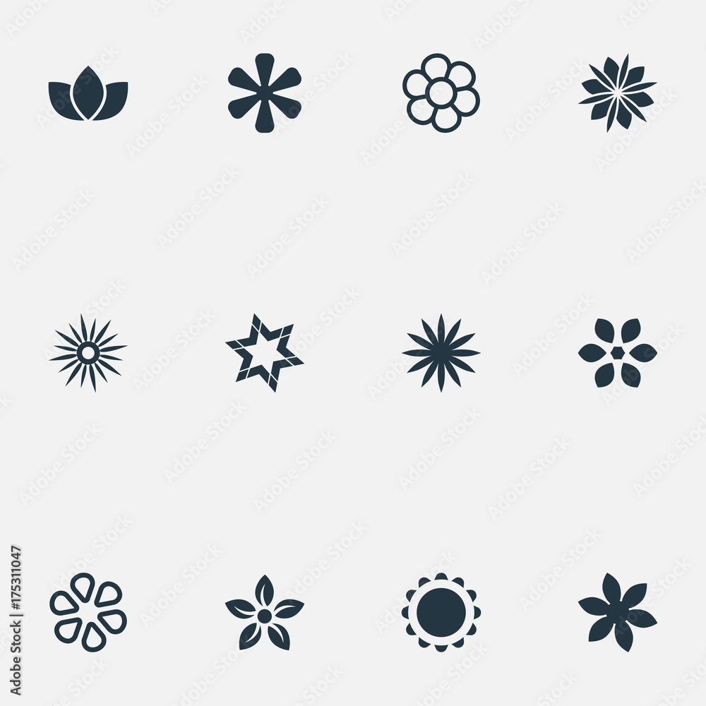 Vector Illustration Set Of Simple Icons. Elements Floral, Daphne, Decoration  And Other Synonyms Daisy, Victoria And Floret. Stock Vector | Adobe Stock