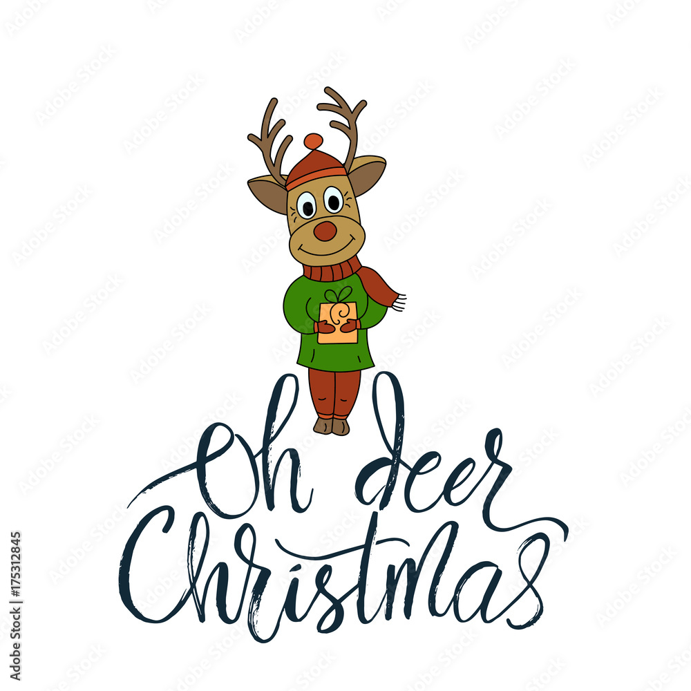 Vector Christmas card with hand lettering. Vector Christmas card with hand lettering.