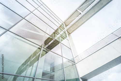 modern building facade - glass office building exterior