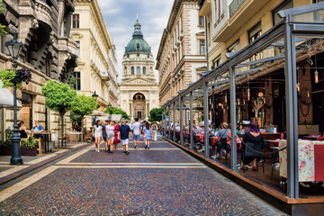 Acrylglasbilder Budapest Donaupanorama mit Budapester Wahrzeichen  © ArTo