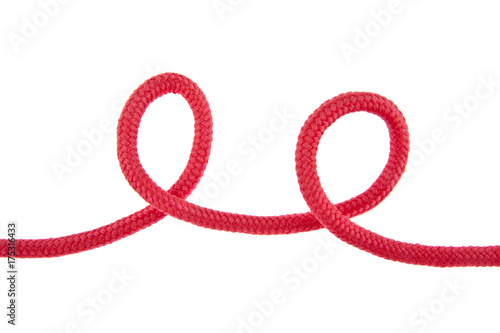 Red rope isolated on white background