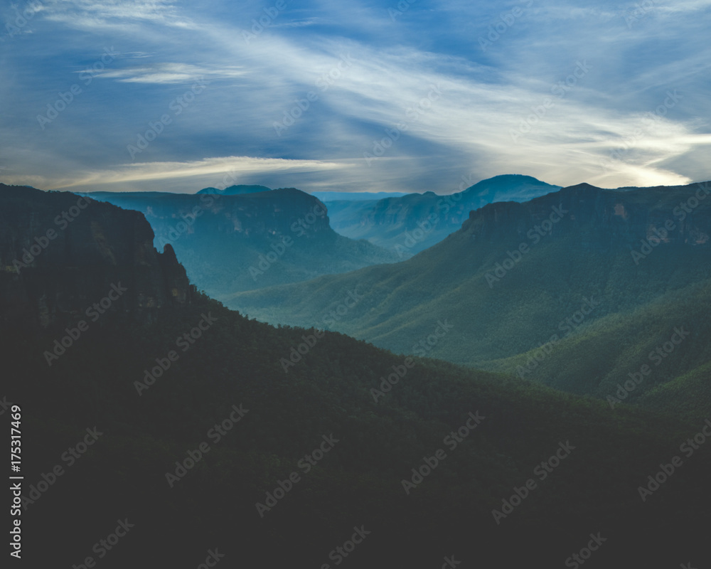 Obraz premium Blue Mountains With Clouds