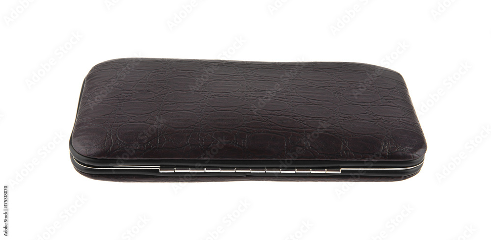 Leather case, purse, case isolated on white background Leather case, purse, case isolated on white background