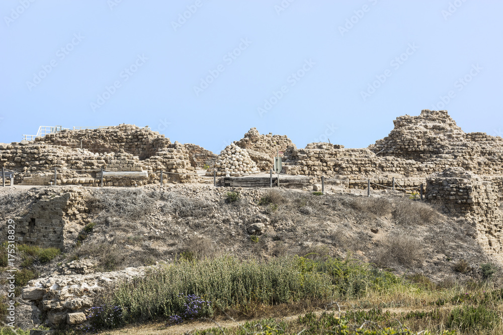 Ruins of the fortress in Israel.