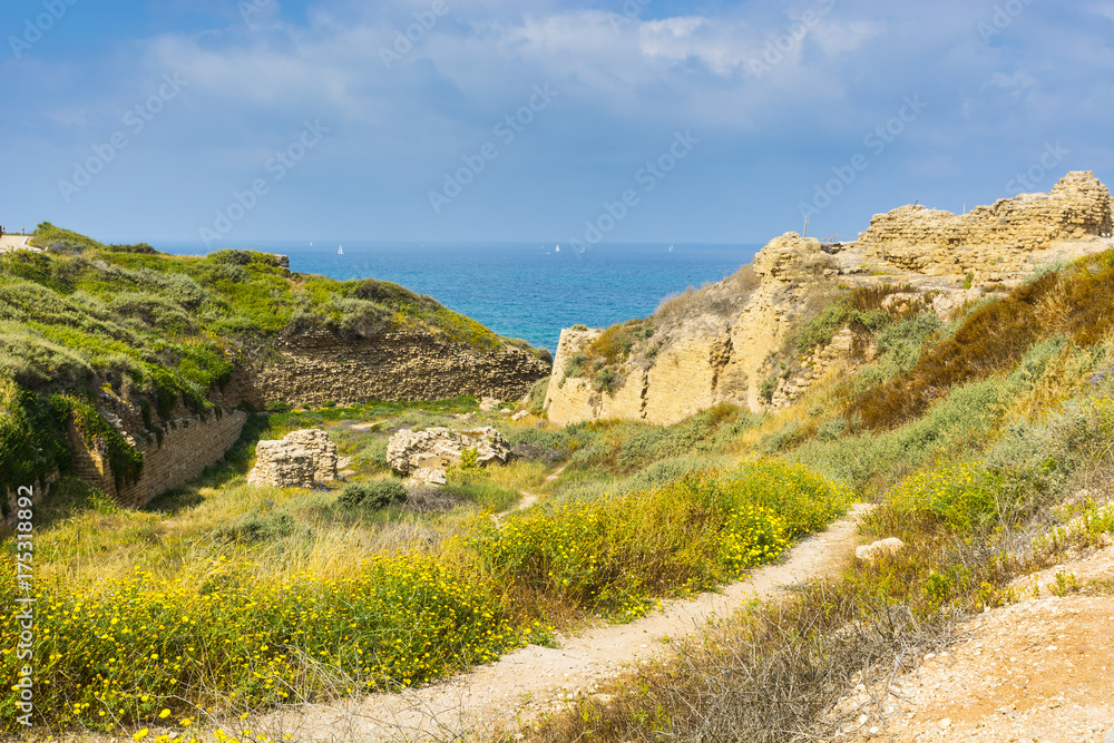 Fortress on the shore in Israel Fortress on the shore in Israel