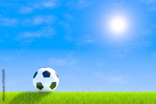 Football green grass landscape background 3d illustration