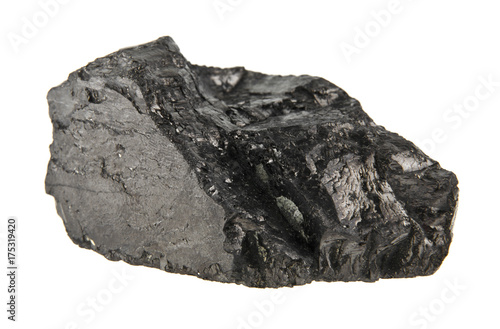 coal isolated on white background close-up
