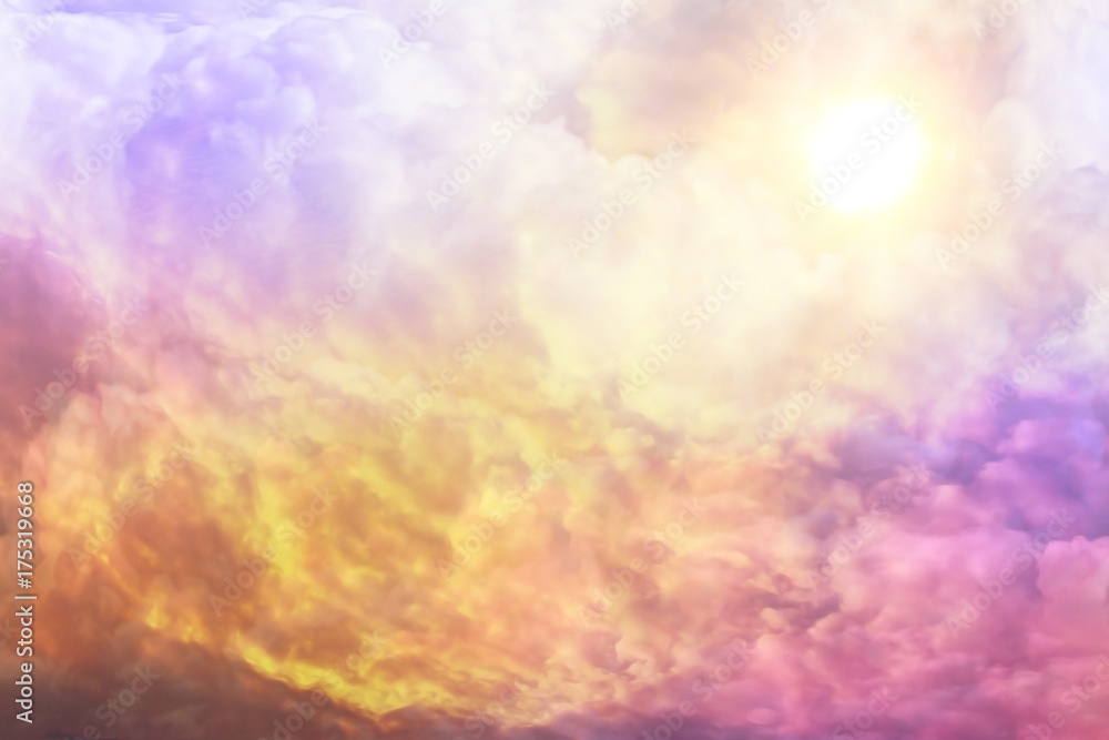Naklejka Clouds sky background watercolor colors blur