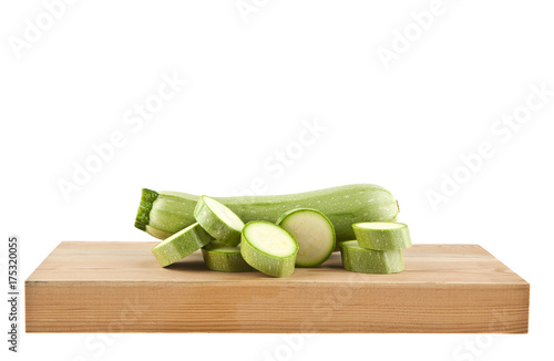 zucchini isolated on white background closeup