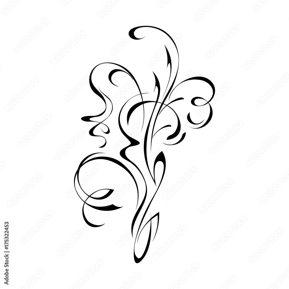 ornament 137. abstract drawing in black lines on a white background