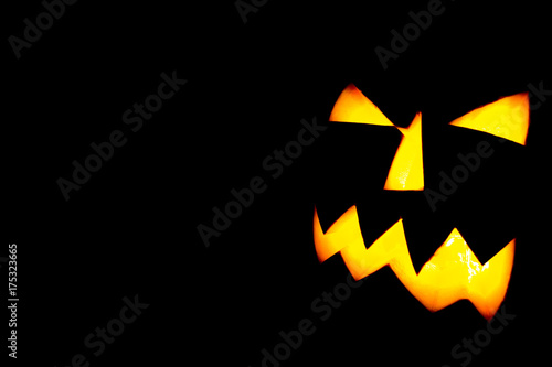 Halloween Jack-o-lantern on a black background