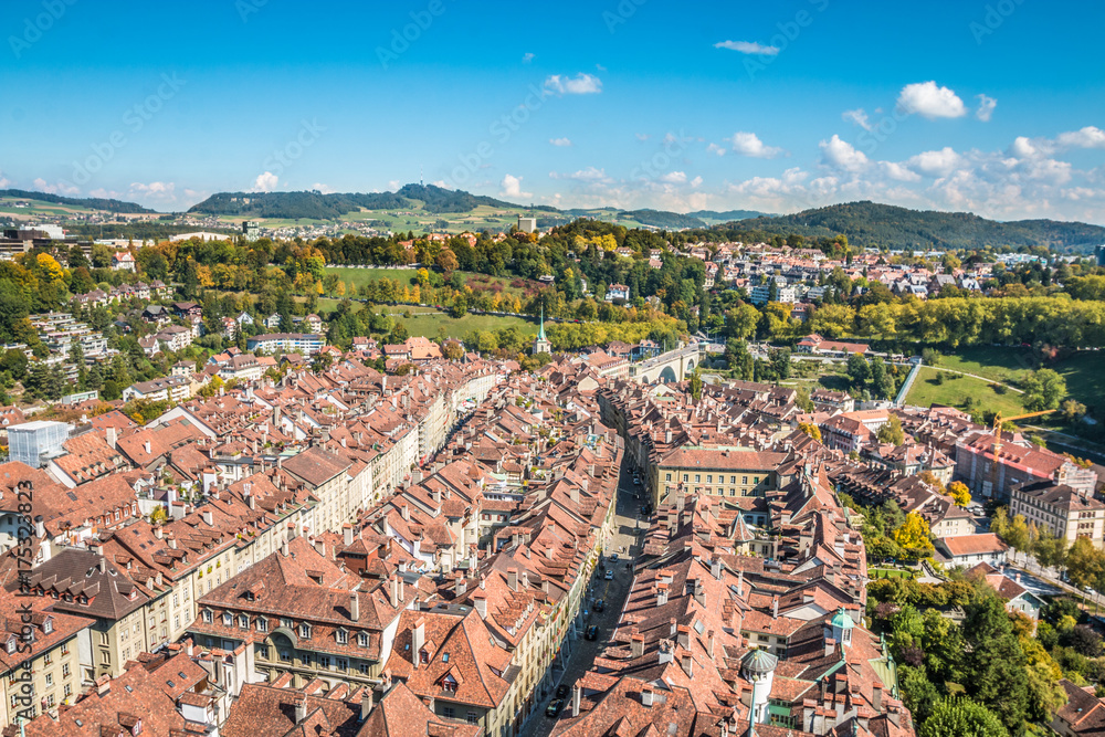Birds eye view of Bern Switzerland