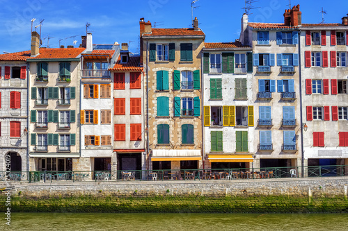 Colorful traditional facades in Bayonne, France photo
