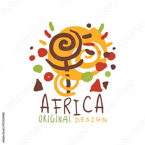 Original african logo of stylized sunshine